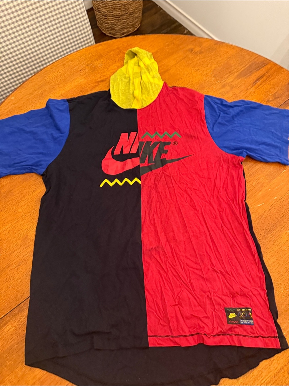 Nike Colorblock Short Sleeve Hoodie — Black, Red, Blue, Yellow xl